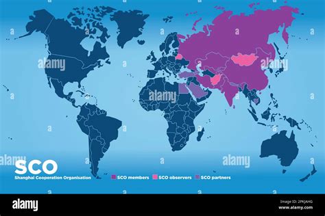 Mapa de la Organización de Cooperación de Shanghai SCO organización