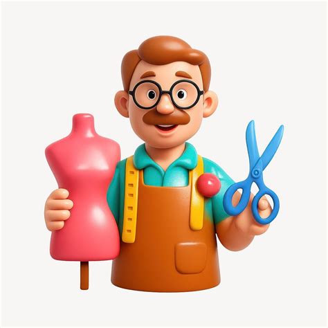 tailor cartoon  sewing tools  photo illustration rawpixel