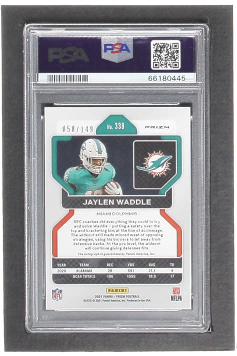 Jaylen Waddle Panini Prizm Rookie Autographs Prizms Red Wave