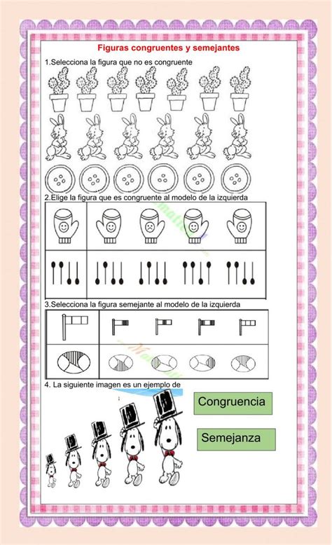 Figuras Congruentes Y Semejantes Worksheet Actividades De Figuras