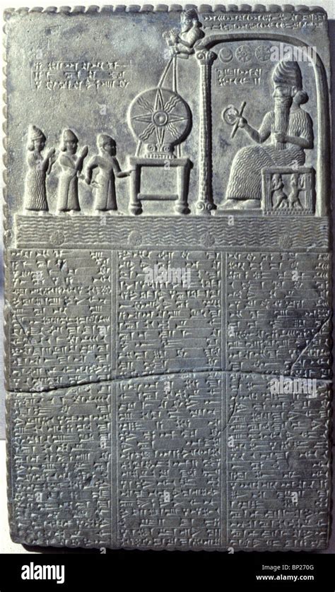 1362 The Sun God Shamash On His Throne Within His Shrine Stone Tablet