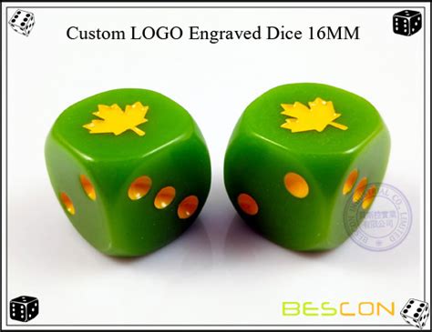 Custom Engraving Dice 16MM with Custom LOGO Engraved on 6 dots Side ...