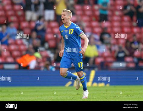 Ukraines Oleksandr Zinchenko Celebrates Scoring Their Sides First