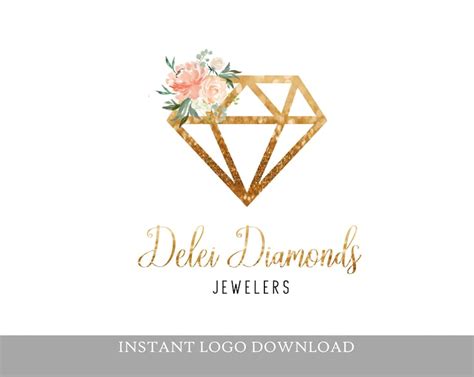 Logotipo De Joyer A Logotipo De Diamantes Logotipo Floral Etsy M Xico