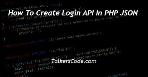 How To Create Login Api In Php Json