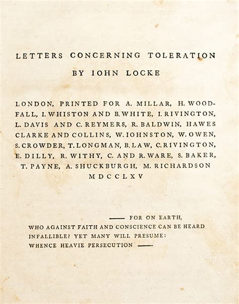 John Locke's Letters Concerning Toleration First Edition