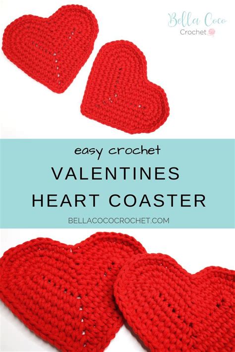 Crochet This Easy Heart Coaster In Time For Valentines Day With This