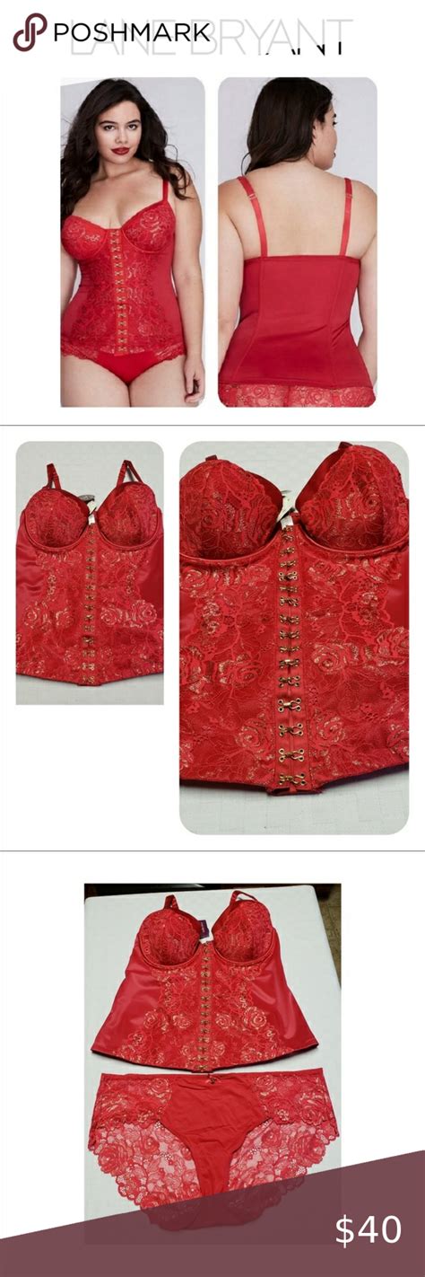 Red Metallic Lace Corset With Balconette Bra Dd Lace Corset Metal