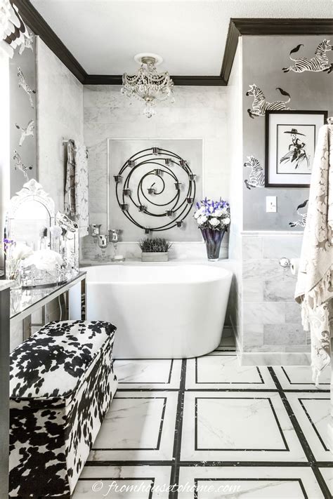 7 Beautiful Bathrooms With Stunning Black and White Floor Tile