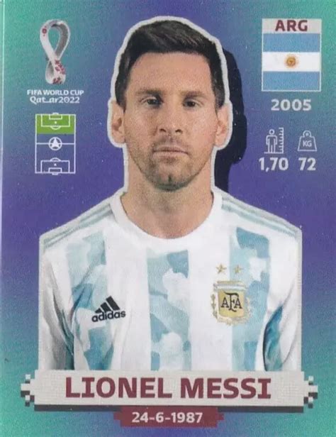 PANINI QATAR WORLD Cup Adesivo 2022 No Arg 20 Lionel Messi EUR 8 19