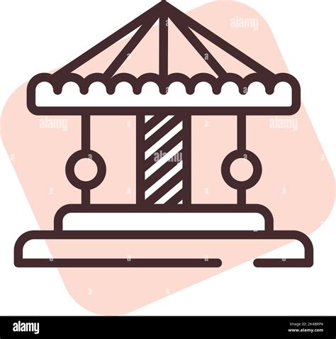 Luna Park Carousel Illustration Vector On White Background Stock