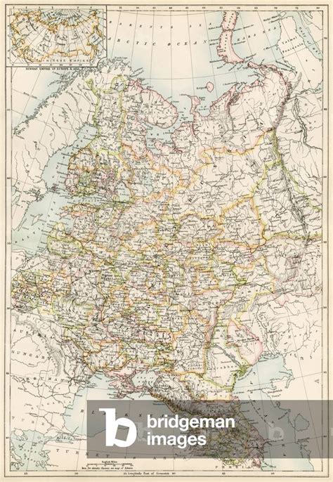 Image Of Geographic Map Of Russia Under The Rule Of The Tsars