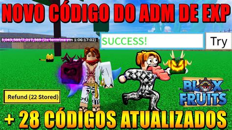 Corre Novo CÓdigo De Exp Do Admin 28 CÓdigos Atualizados Do Blox Fruits Roblox Youtube