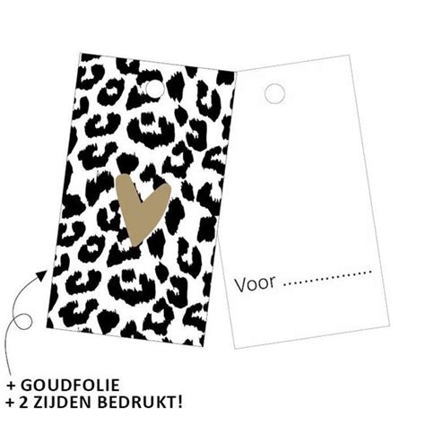 Kadolabel Cheetah Hartje Goud Creatief En Kado Kado Traktatie Shop