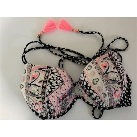 Victorias Secret Womens Sz C Bikini Top The Fabulous Swimwear Pink