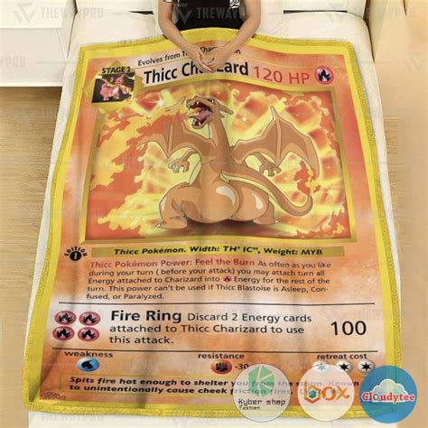 HOT Thicc Charizard Pokemon Blanket Boxbox Branding Luxury T Shirts Online In USA