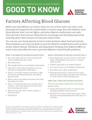 Fillable Online Clinical Diabetesjournals Factors Affecting Blood