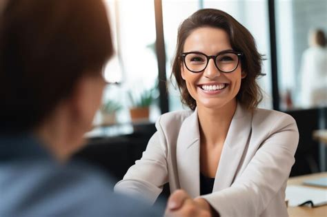 Premium Ai Image Cheerful Middle Aged Caucasian Businesswoman Manager