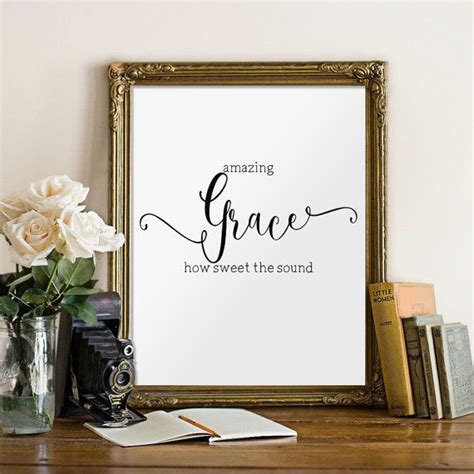 Amazing Grace Printable Christian Wall Art Hymn Wall Art Etsy