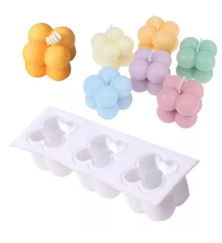 Molde X3 Burbuja 3d Mini Silicona Velas Cera Soya Parafina Cuotas Sin