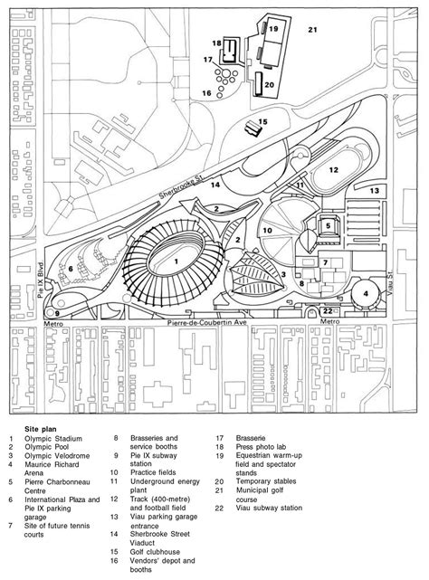 Montreal 1976; Olympic Park Map 1976 & 2016 – Architecture of the Games