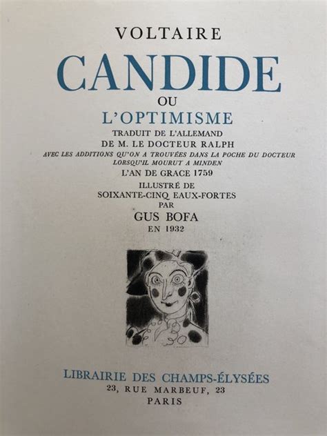 Gus Bofa Candide 1932 100 Exemplaires Seulement DontThomas