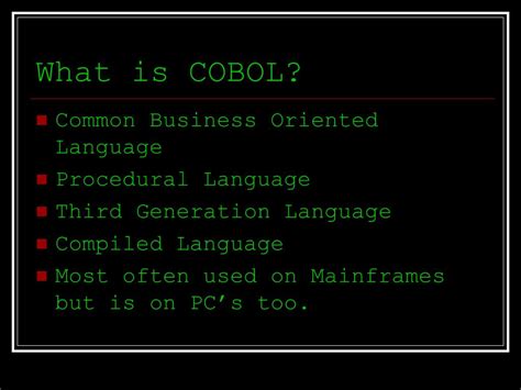 Ppt The Future Of The Cobol Programming Language Powerpoint Presentation Id 3995624