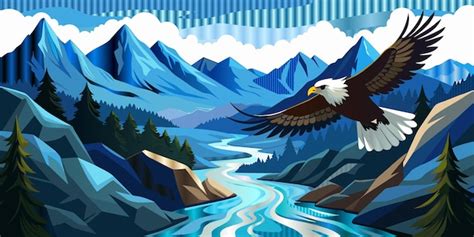 Premium Vector | A poster for an eagle that is in the sky