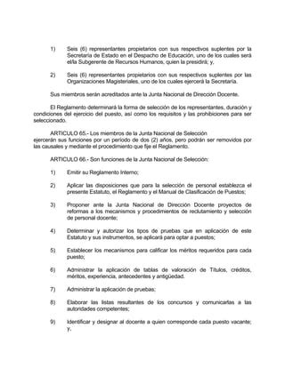 ESTATUTO DEL DOCENTE Pdf