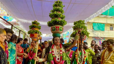 Pedda Amberpet Naresh Swamy Steps Bonam At Balkampet Yellamma Temple