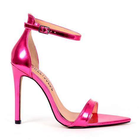 Sandals - ALINA - hot pink shiny - High Heels Shop by FUSS Schuhe - Sexy Shoes Made In Italy