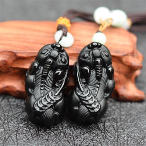 Drop Shipping Natural Black Obsidian Pendant Carved Pixiu Fortune