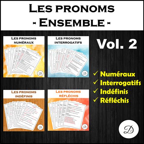 Les Pronoms Numéraux Interrogatifs Indéfinis Et Réfléchis French Pronouns Made By Teachers