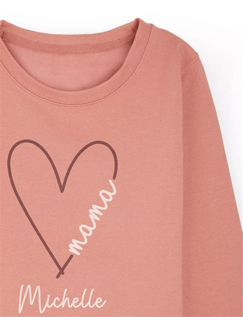 Personalised Ladies Mama Heart Sweatshirt Dollymix Mands