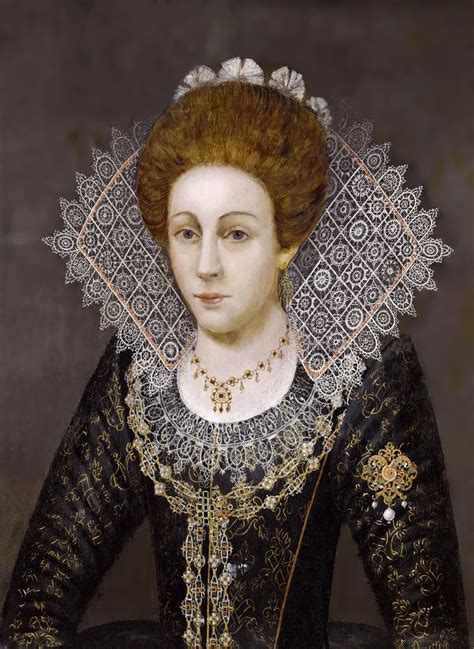 S Lady In A Lace Collar By Follower Of Robert Peake The Elder