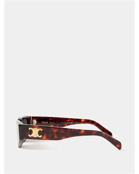 Celine Triomphe Cat Eye Tortoiseshell Acetate Sunglasses In Brown Lyst