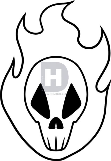 Fire Skull Drawing | Free download on ClipArtMag