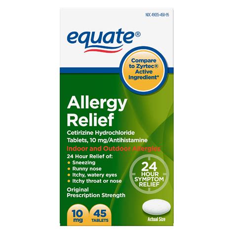 Brandclub - Equate 24 Hour Cetirizine Hydrochloride Allergy Relief