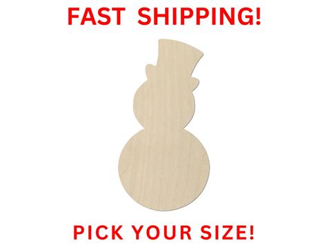 Unfinished Wooden Snowman Shape Unfinished Wooden Snowman Cutout Craft Supplies Christmas Winter