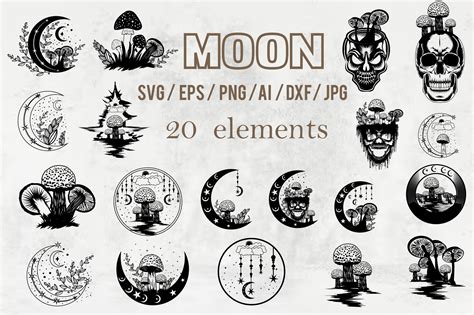 Moon, Moon Phases, Celestial Svg, Tattoo Graphic by vector2020com ...