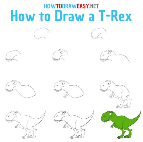 How To Draw A T Rex Easy How To Draw Easy