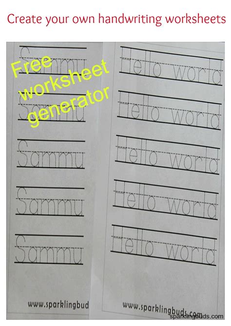 create   handwriting worksheets sparklingbuds