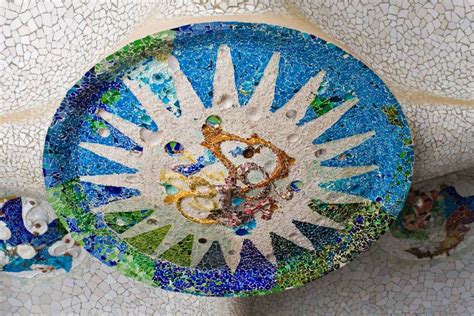 Parc Guell Mosaic on Ceiling 2 Stock Photo - Image of holiday, catalan ...