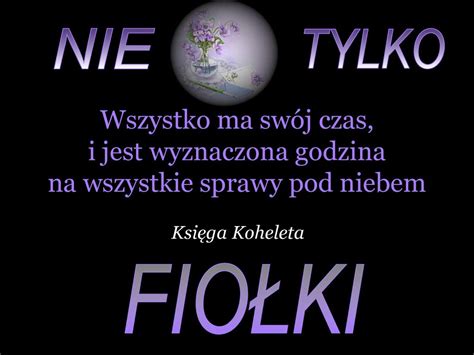 Nie Tylko Wszystko Ma Sw J Czas I Jest Wyznaczona Godzina Na Wszystkie