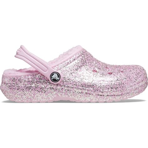 Sandália Crocs Classic Lined Glitter Clog Infantil Flamingo