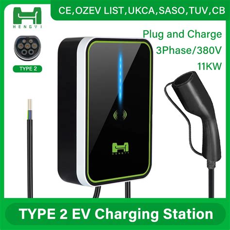 11kw 3p Type2 Portable Ev Charger Switchable 16a Electric Vehicle Car Charger Type2 Evse Iec