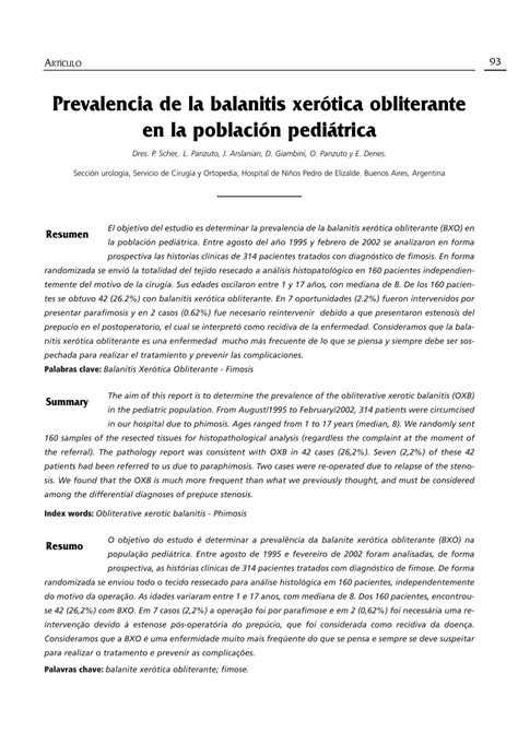 Prevalencia de la balanitis xerótica obliterante en la - ACACI