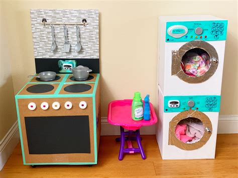 Diy Cardboard Kitchen Play Set Cardboard Kitchen Diy Kids