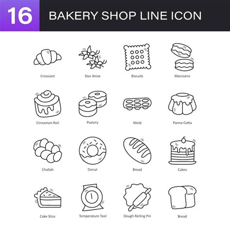 Premium Vector Bakery Shop Vector Line Icons Set