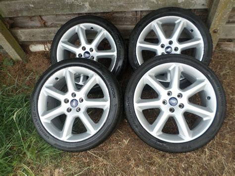 GENUINE FORD FOCUS C MAX 18 INCH 5 SPOKE TITANIUM ALLOY WHEELS AND